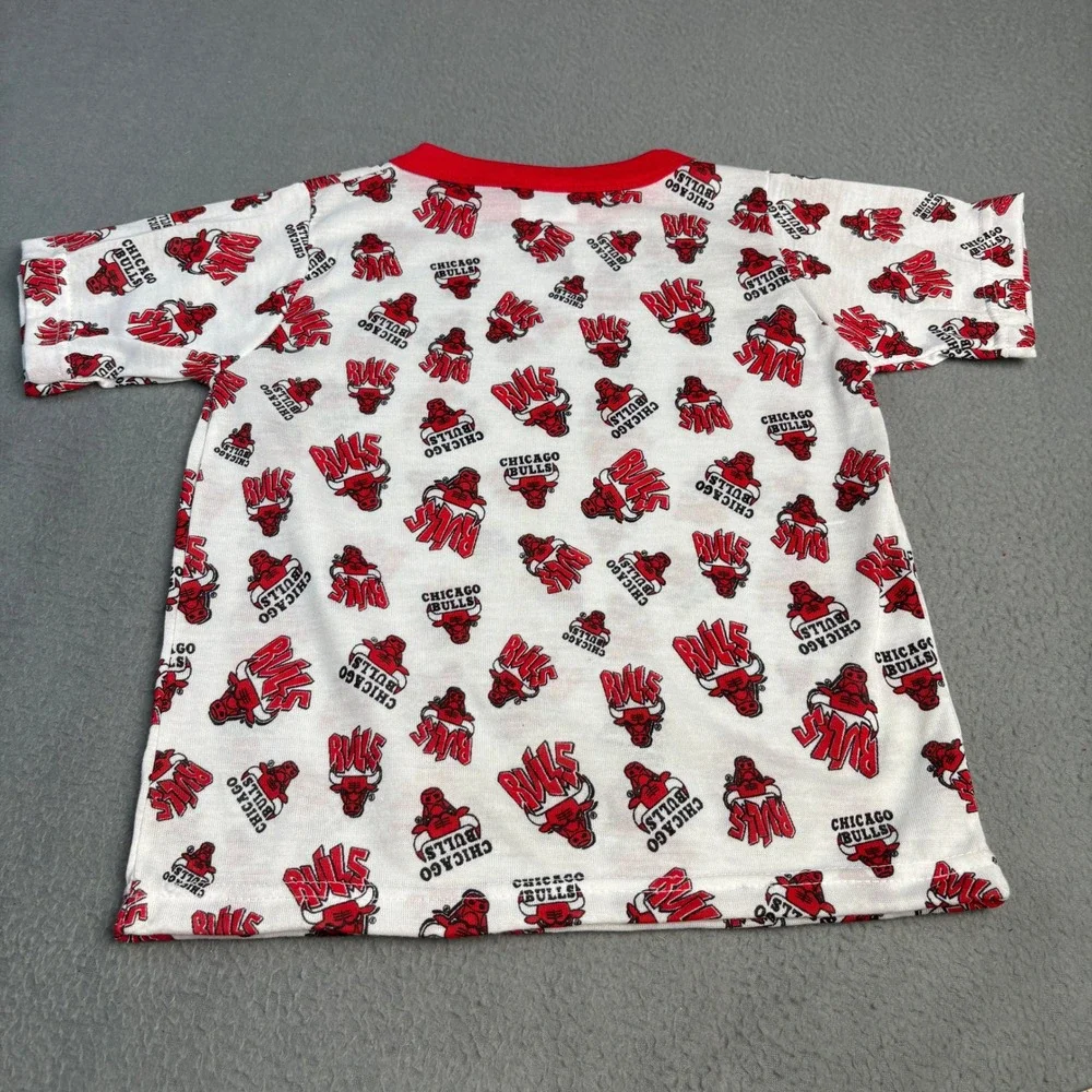 Vintage Chicago Bulls Kids T-Shirt and Shorts Set Size 7 Made in USA Red White